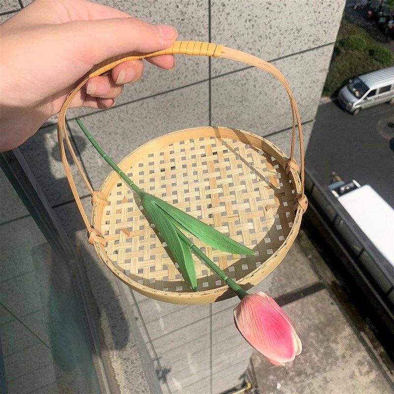 手提花篮古风提花簸箕点心摆盘盘子糕点网红婚礼订婚汉服拍摄道具,特色手工艺,竹编/竹雕,淘宝优惠券,粉丝福利购,淘宝优惠卷
