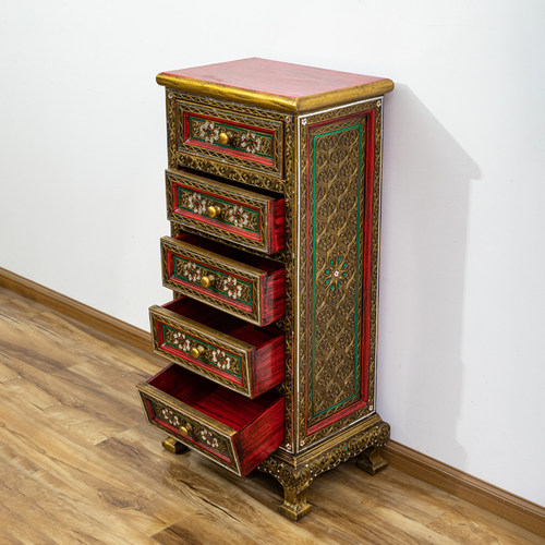 五斗柜实木整装雕花卧室客厅储物收纳柜泰式家具实木靠墙抽屉柜