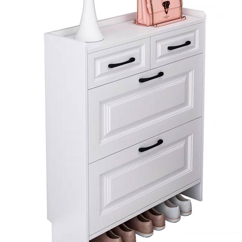 实木家用进门口入户门超薄款翻斗式鞋柜极窄简易小U户型鞋架大容