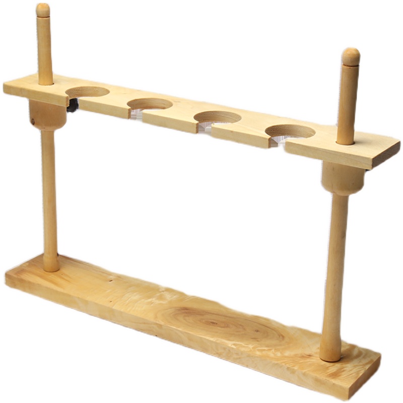 包邮木质分液漏斗架实验室用可升降调节漏斗J架子2孔/4孔/6孔梨型