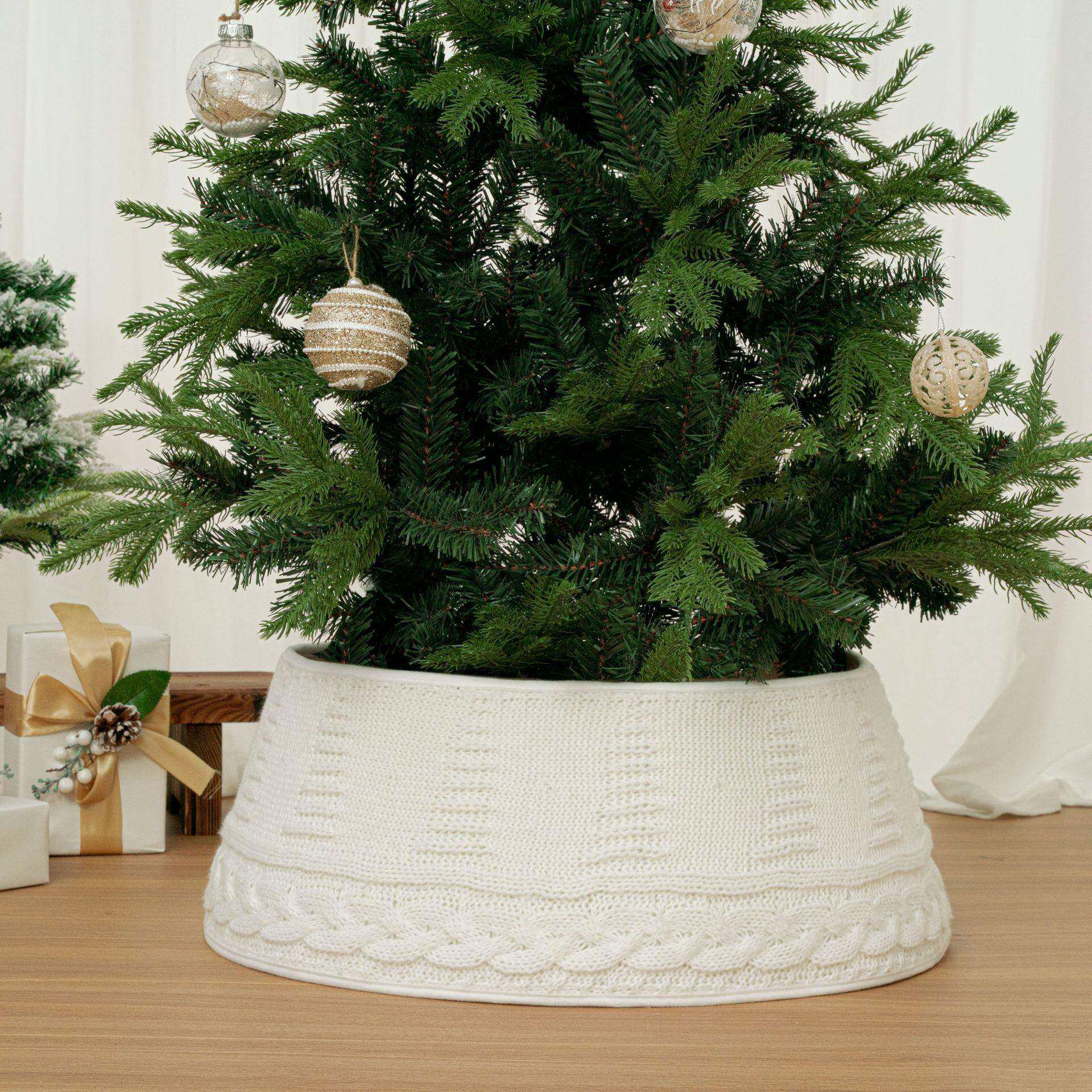 圣诞新品 白色扭绳款树围 圣诞氛围好物 圣诞树树围装饰品