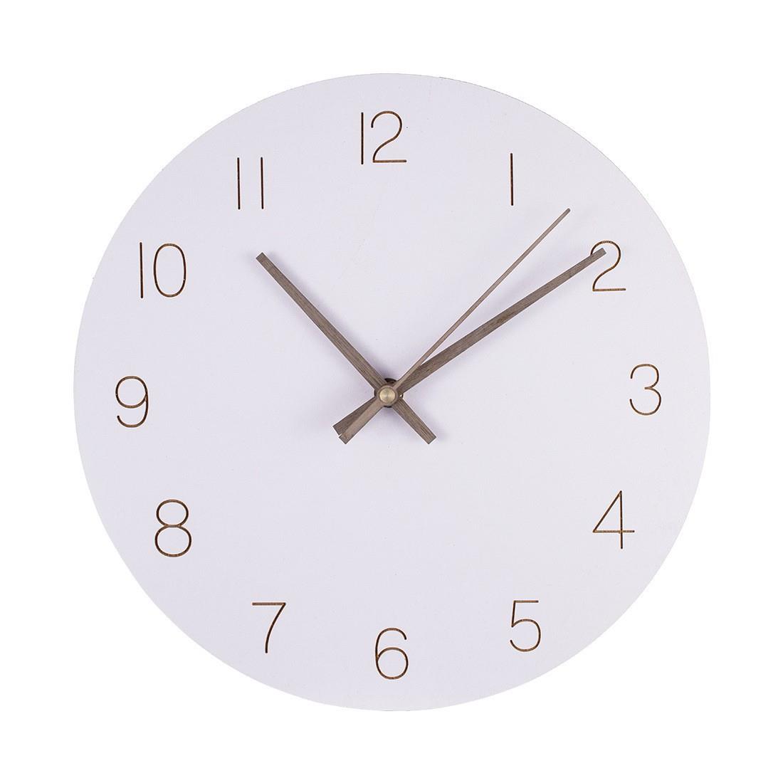 创意圆形数字挂钟客厅卧室静音装饰时钟简约时尚个性石英钟表cloc