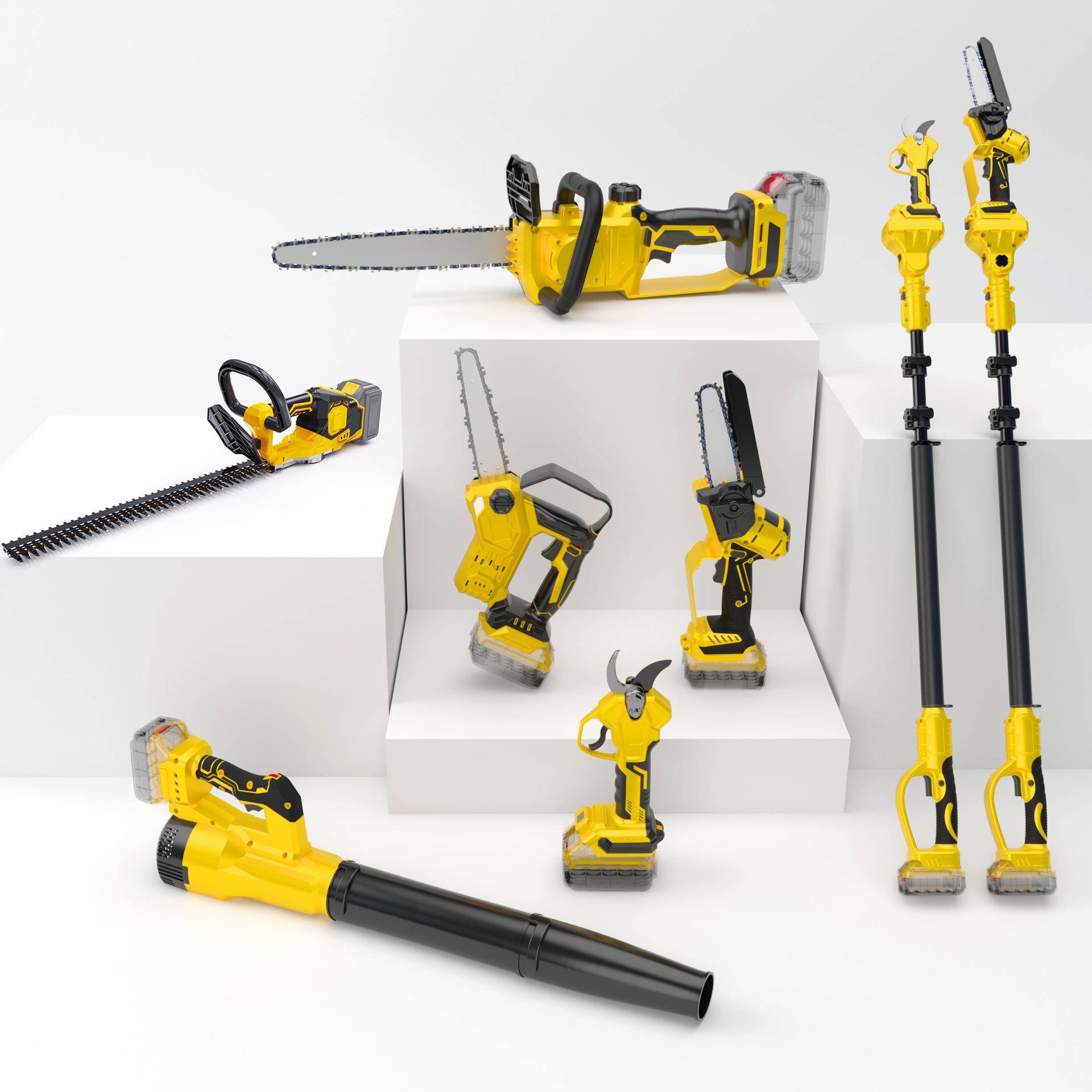 18-21V新款锂电锯修枝剪绿篱机吹风机电动高枝锯高空修剪园林工具