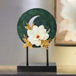 新中式花前月下摆件高端入户玄关客厅酒柜家居装饰品树脂工艺摆件