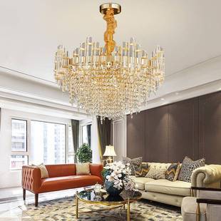 港式轻奢水晶吊灯后现代简约大气客厅灯2020新款圆形餐厅灯具