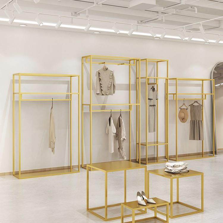 服装店展示架金色落地式双层中岛男女装店货架陈列柜童装挂衣架子,特色手工艺,其他特色工艺品,淘宝优惠券,粉丝福利购,淘宝优惠卷