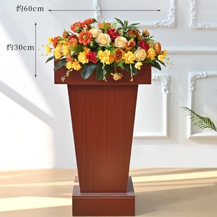 会议桌摆花发言台演讲台花仿真花公司前台摆件签约桌花迎宾签到花