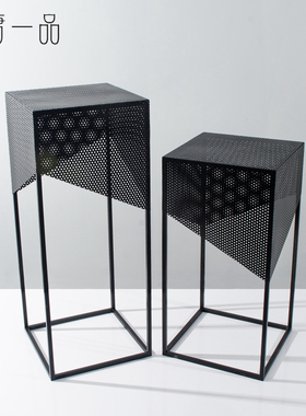 落地金属铁艺底座雕塑摆台酒店装饰艺术品客厅铁架简约抽象展示台