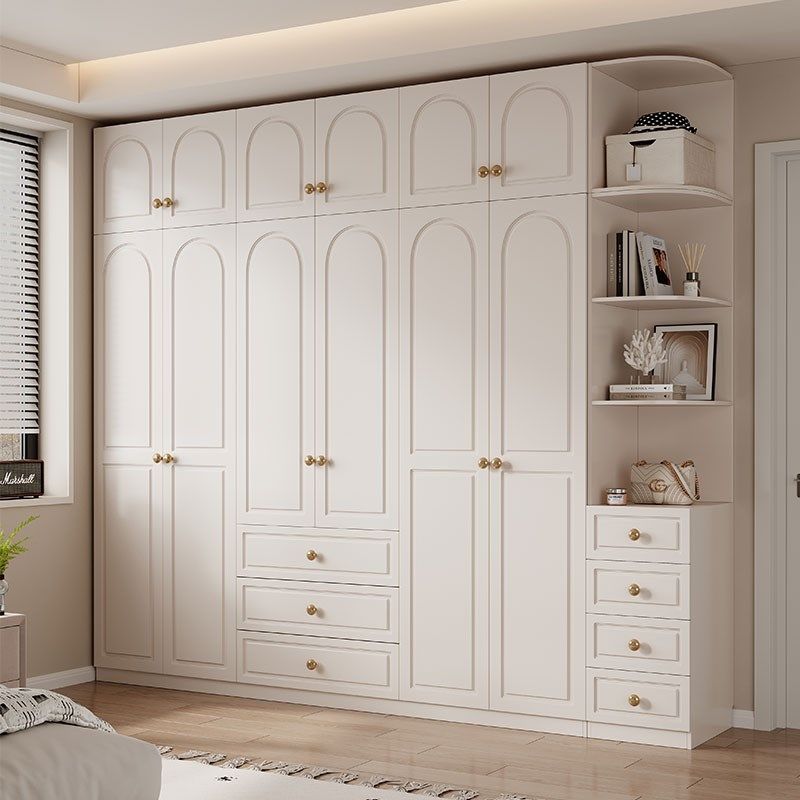 法式奶油风实木衣柜家用卧室柜子现代简约卧室储物柜大衣橱小户型