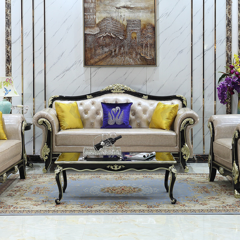 欧式茶几简约电视柜小户型客厅茶桌家具新古典1.2米黑色网红长几