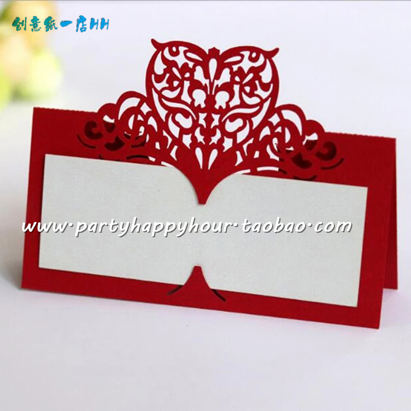 30片婚庆席位卡 创意镂空爱心桌卡台卡签到台 婚宴席卡 宴会桌牌