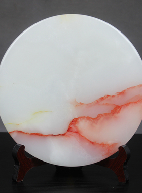 天然阿富汗玉石无孔平板扣简约和氏璧客厅玄关摆件平安招财送礼品