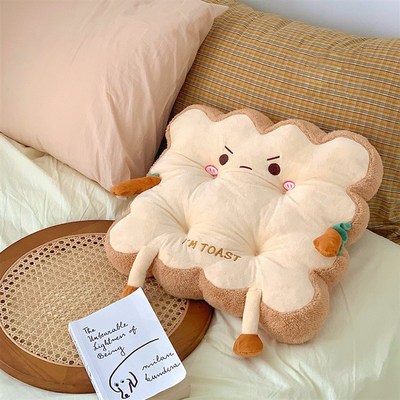 毛绒饼干吐司坐垫办公室宿舍椅子垫汽车屁股垫飘窗榻榻米垫子