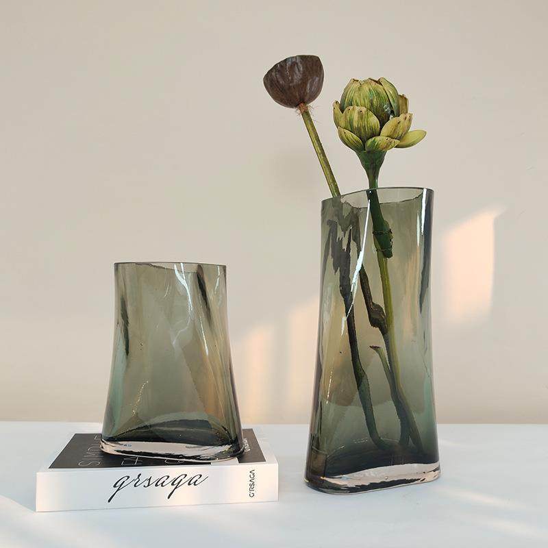 轻奢创意琉璃口袋不规则花瓶样板房客厅餐桌插花蓄水玻璃花器摆件,清洗/食品/商业设备,风口/风叶/风机配件,淘宝优惠券,粉丝福利购,淘宝优惠卷