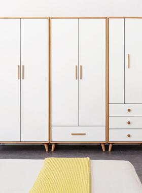 白色简约现代经济型衣柜带抽屉多种组合衣帽间卧室收纳柜