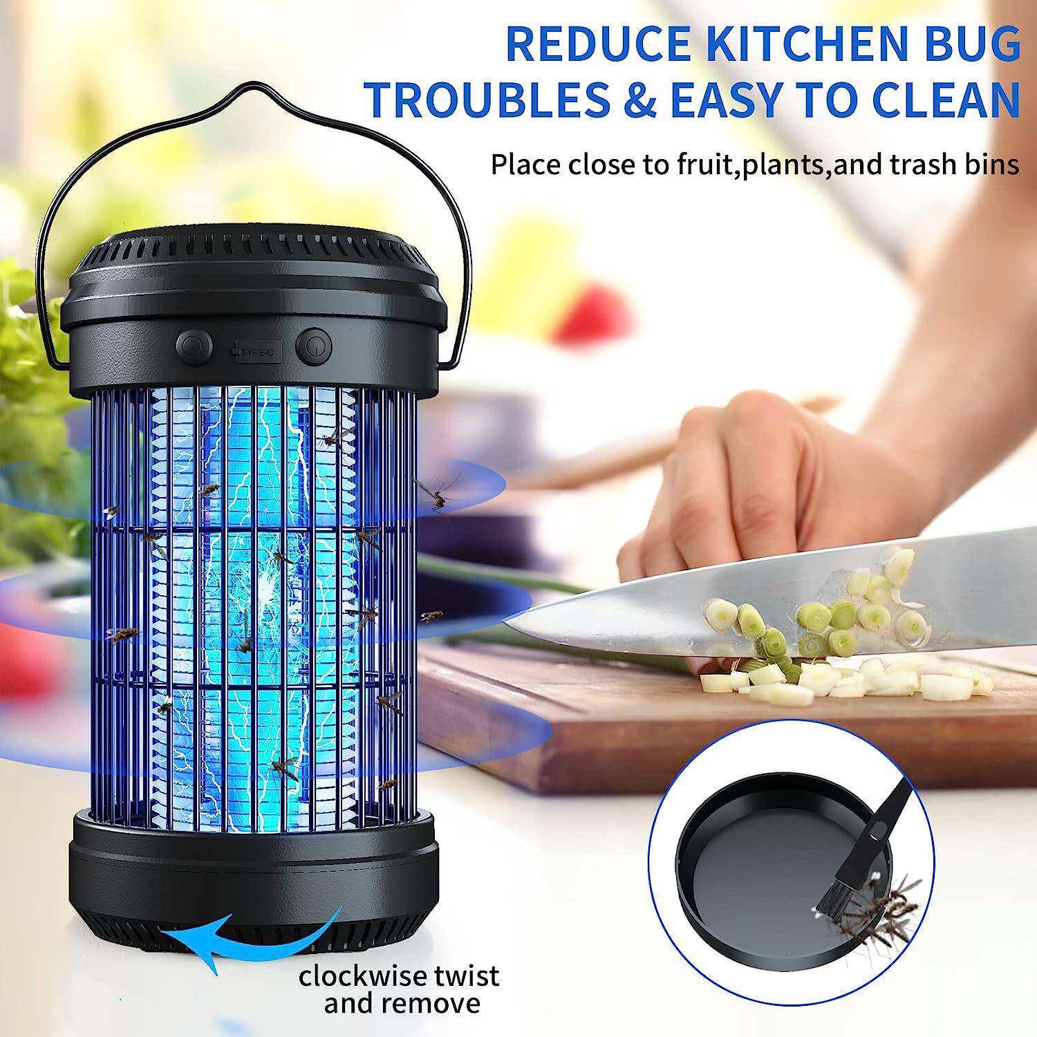 新品太阳能灭蚊灯UVA多功能灯手提庭院花园灭蚊灯EPA/UL