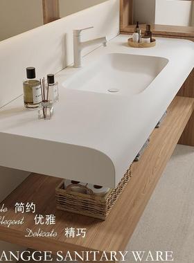 可丽耐一体盆国产纯亚克力人造石一体盆设计浴室柜双盆壁挂洗手台