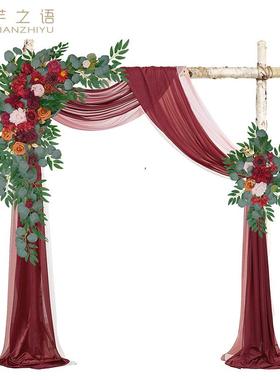 门楣花水牌仿真花婚礼超大拱门花水牌花装饰仿真热销婚庆道具