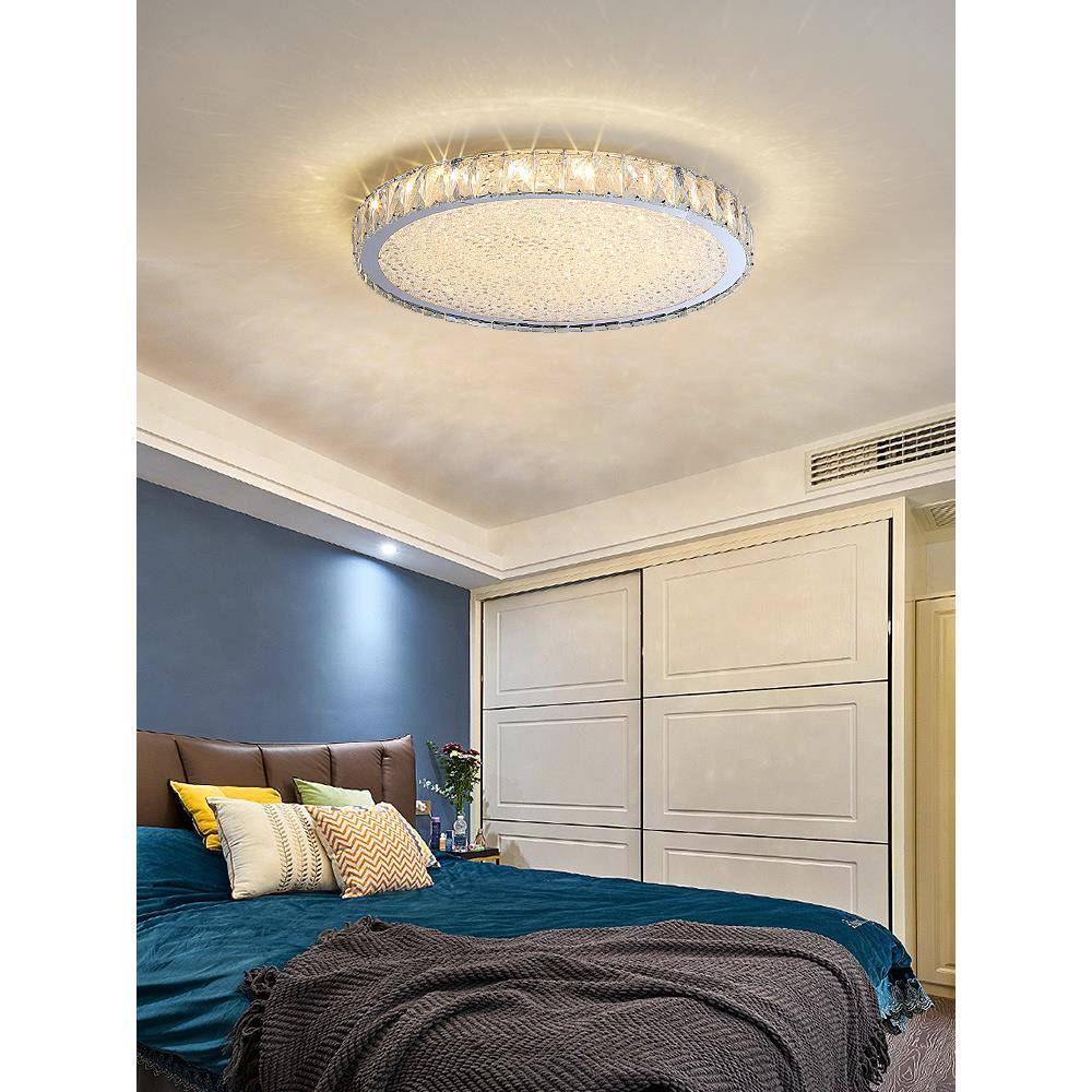 卧室灯led吸顶灯现代简约轻奢水晶2021年新款主卧灯具房间客厅灯