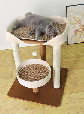 猫爬架猫窝猫树一体大床猫架大型猫抓板太空舱攀爬剑麻柱海绵猫床