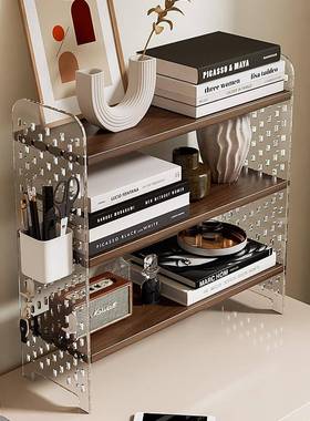 桌面置物架亚克力洞洞板桌上书架书桌多层收纳架办公桌工位整理架