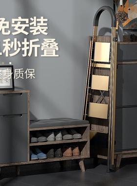 加厚梯子家用折叠伸缩铝合金合梯室内多功能人字梯超市爬楼梯