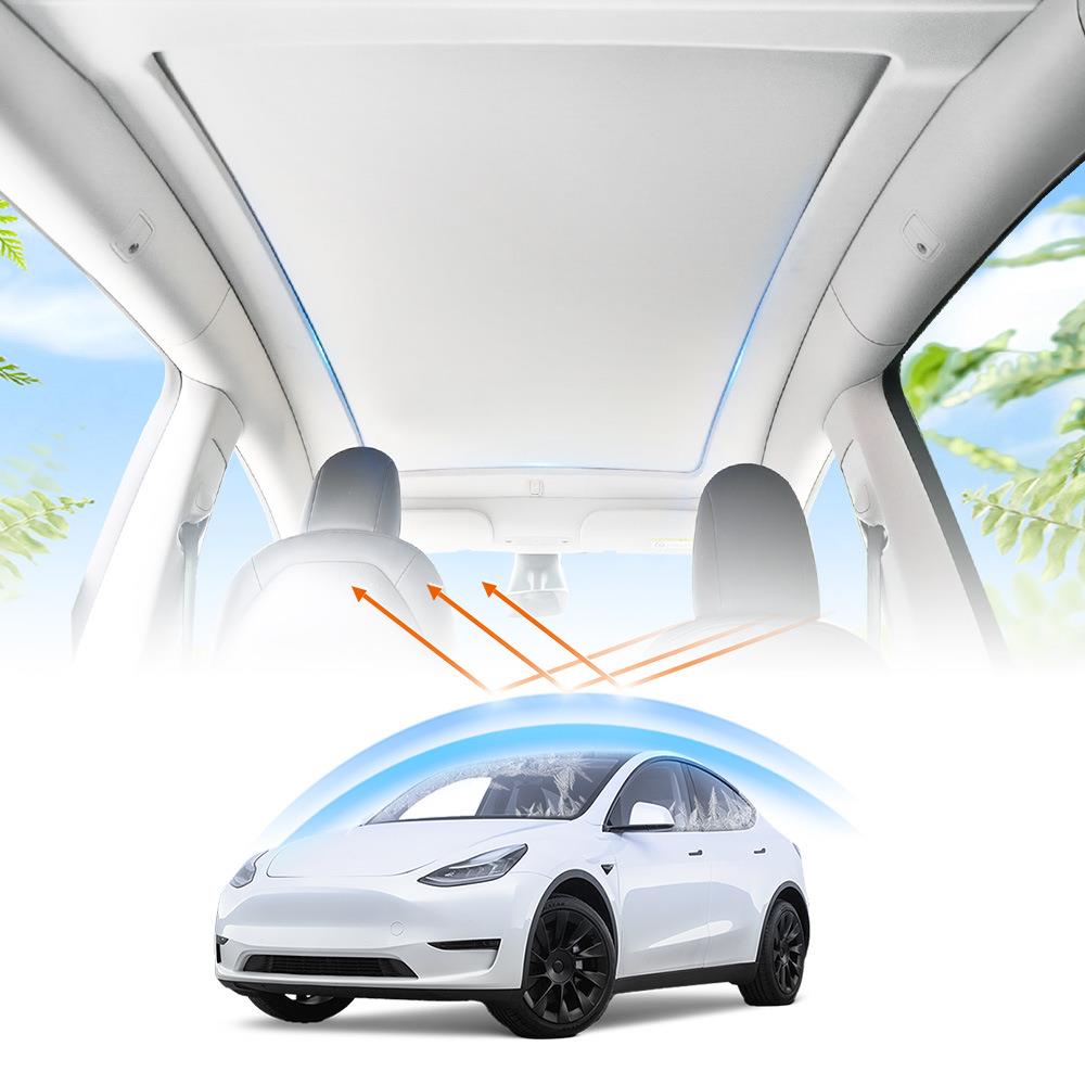 现货SGS国产欧版美版ModelY2019-2023款车内天窗放晒电动遮阳帘