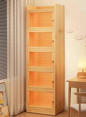 窄缝书柜书桌旁小柜子家用落地防尘储物窄柜客厅置物矮柜靠墙书架