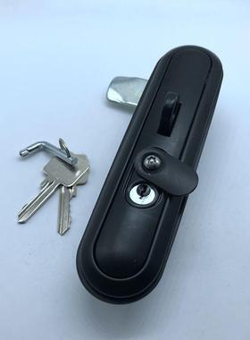 MS864G锁芯加长型黑色平面锁，电柜门锁，配电柜门锁，机箱机柜锁