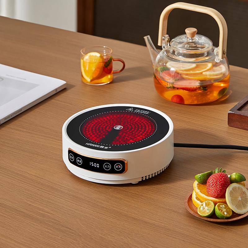 外贸围炉煮茶110V电陶炉圆形家用户外小型玻璃煮茶炉