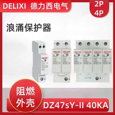DZ47sY浪涌防雷器2P家用避雷4P电涌保护器40KA/385V65KA