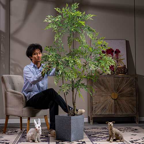 南天竹仿真绿植室内客厅装饰大型仿生植物假花树盆栽造景落地摆件