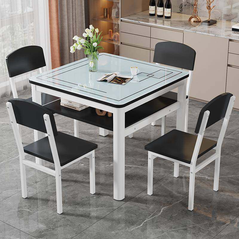 正方形钢化玻璃餐椅组合小户型家用饭桌简约方桌2025新款双层桌子,3C数码配件,其它配件,淘宝优惠券,粉丝福利购,淘宝优惠卷