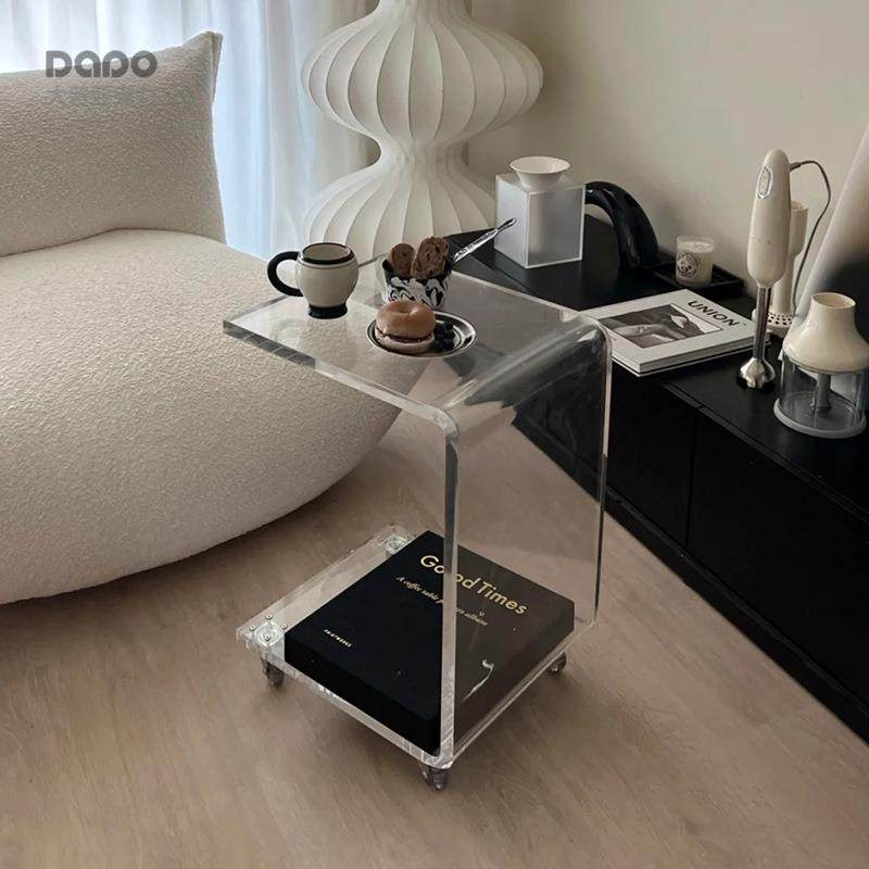 透明亚克力边几沙发小推车客厅移动带轮小茶几角几床头柜移动便携,鲜花速递/花卉仿真/绿植园艺,割草机/草坪机,淘宝优惠券,粉丝福利购,淘宝优惠卷
