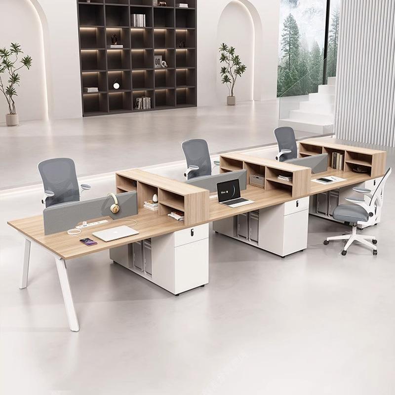 办公桌简约现代屏风工位员工桌椅组合4人6人位职员电脑桌财务桌子