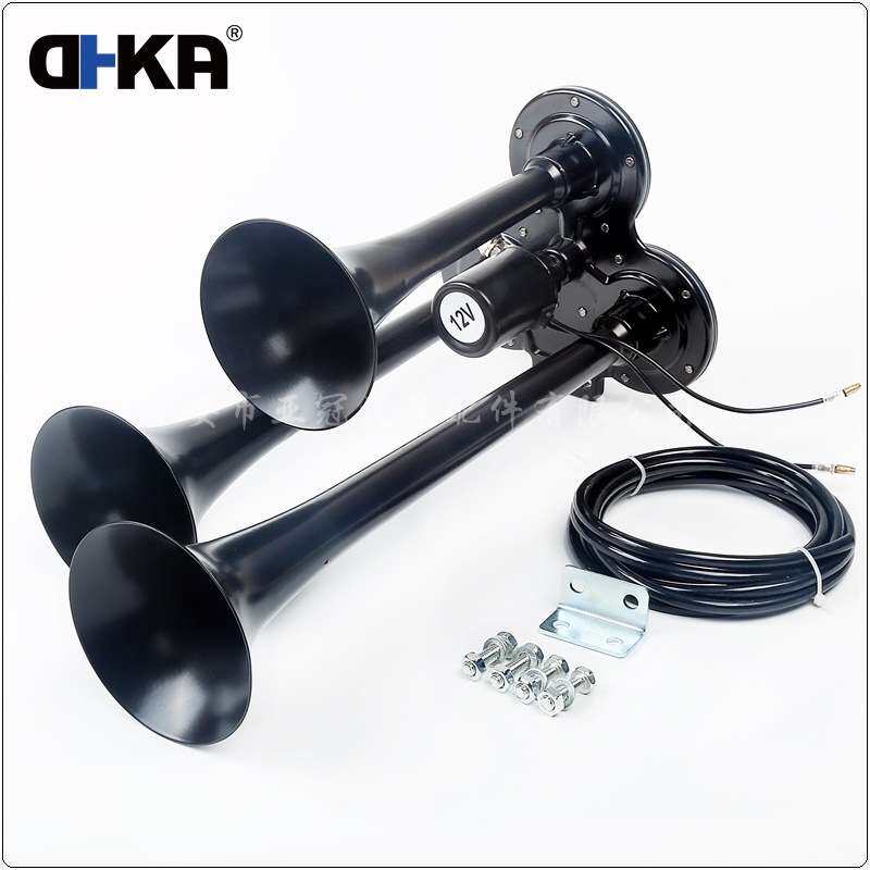 DHKA亚冠-AS033LAB现货 三管卡车货车气喇叭135dB 12V电控气喇叭