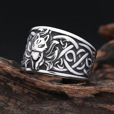 Punk Hip Hop Animal Nine Tailed Fox Rings Men Women Vintage