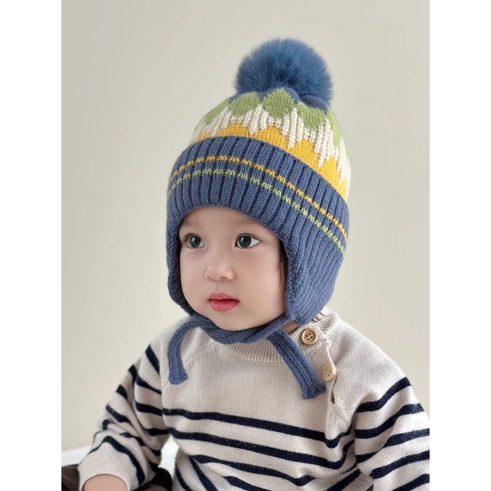 两岁宝宝帽子秋冬季韩版女童男童菱形针织毛线帽防风儿童保暖护耳,童装/婴儿装/亲子装,帽子,淘宝优惠券,粉丝福利购,淘宝优惠卷
