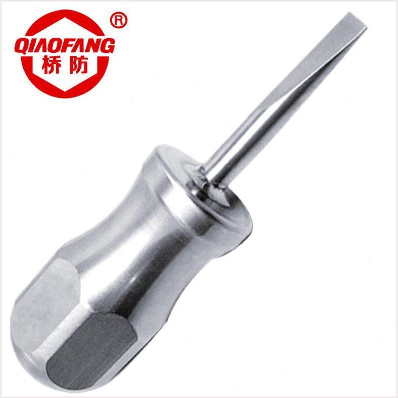 桥防（QIAOFANG）304不锈钢短柄一字螺丝刀一字螺丝刀螺丝批短柄