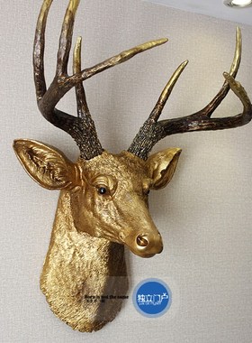 新房创意家居 树脂鹿头墙饰壁挂 新房婚房书房摆设摆件