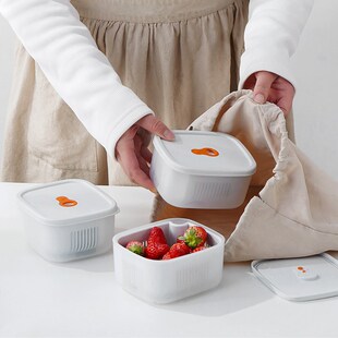 水果盒小学生便携外带便当盒带叉子上班装水果盒子儿童沥水保鲜盒