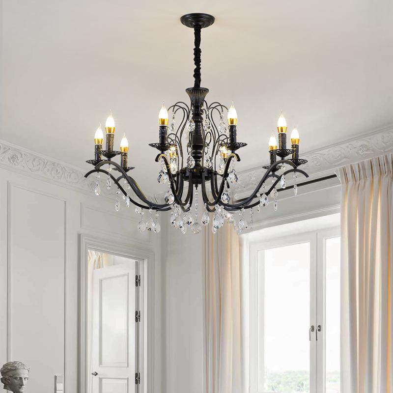 美式复古水晶灯中古卧室欧式客厅楼梯灯餐厅法式全铜蜡烛水晶吊灯,自行车/骑行装备/零配件,更多零件/配件,淘宝优惠券,粉丝福利购,淘宝优惠卷