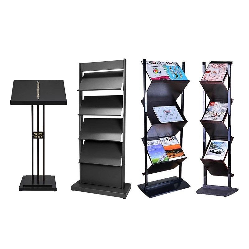 售楼部资料架户型图落地立式架子a4宣传册展示架立牌丽屏玻璃展架