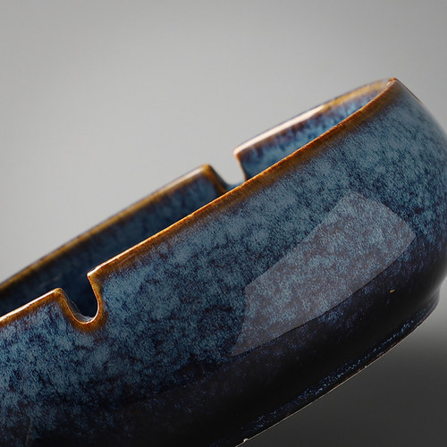 陶瓷烟缸复古中式家用客厅办公室防风烟灰缸大小号烟灰缸创意个性