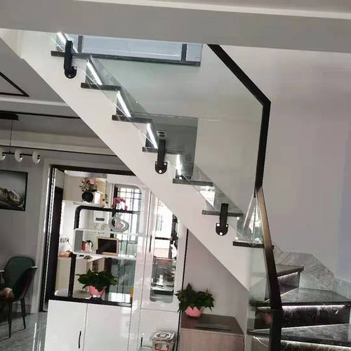 侧挂玻璃脚304不锈钢实心玻璃固定夹窄小楼梯底座栏杆外挂泳池夹