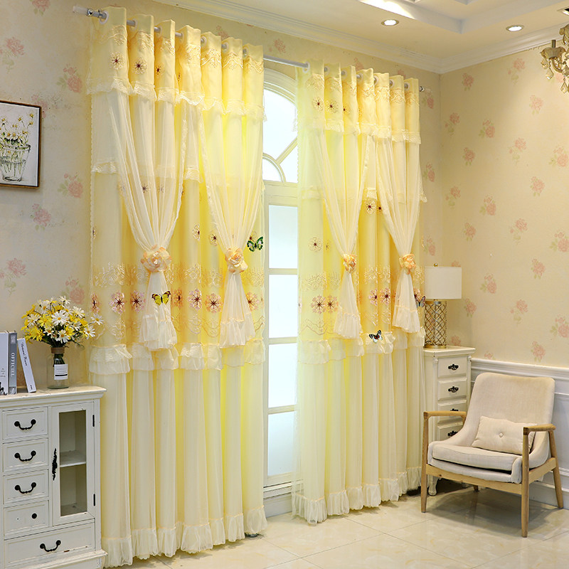卧室窗帘2021年新款公主风高档韩式蕾丝结婚房粉色温馨浪漫儿童房