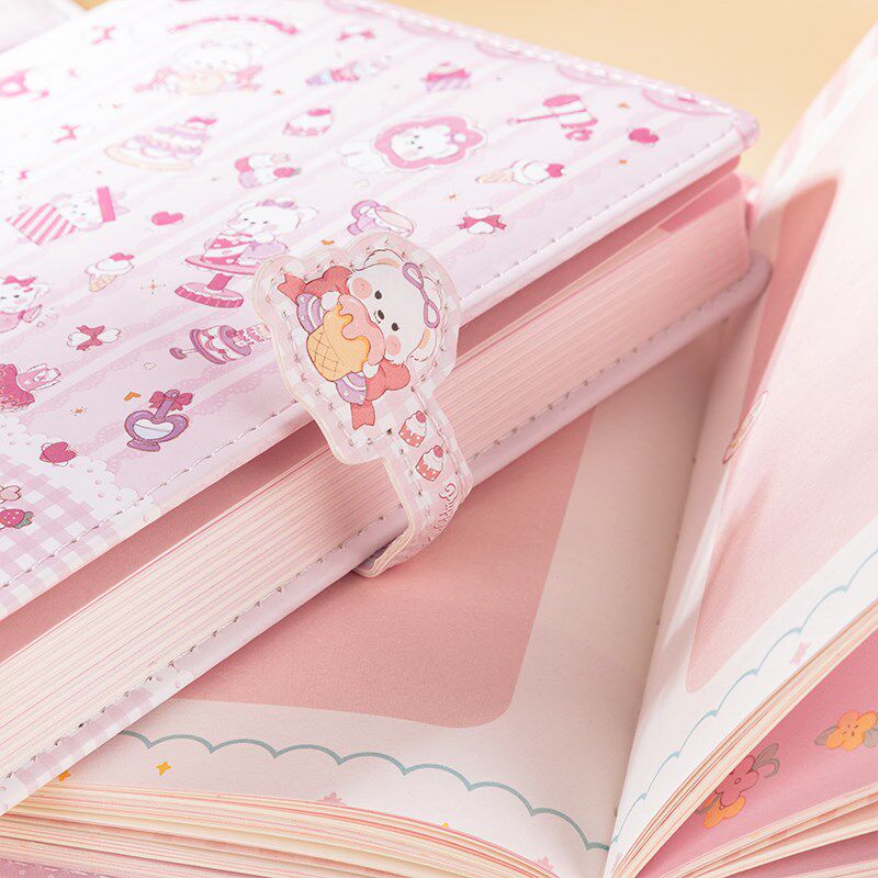伊莎儿可爱少女心磁扣本搭扣彩页手帐本学生记事本36K64K日记本