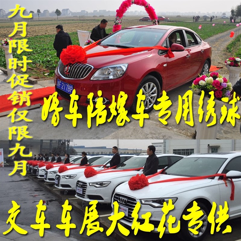 交车大红花汽车4lS店展厅布置车装饰新提车仪式用品蝴蝶结大红花