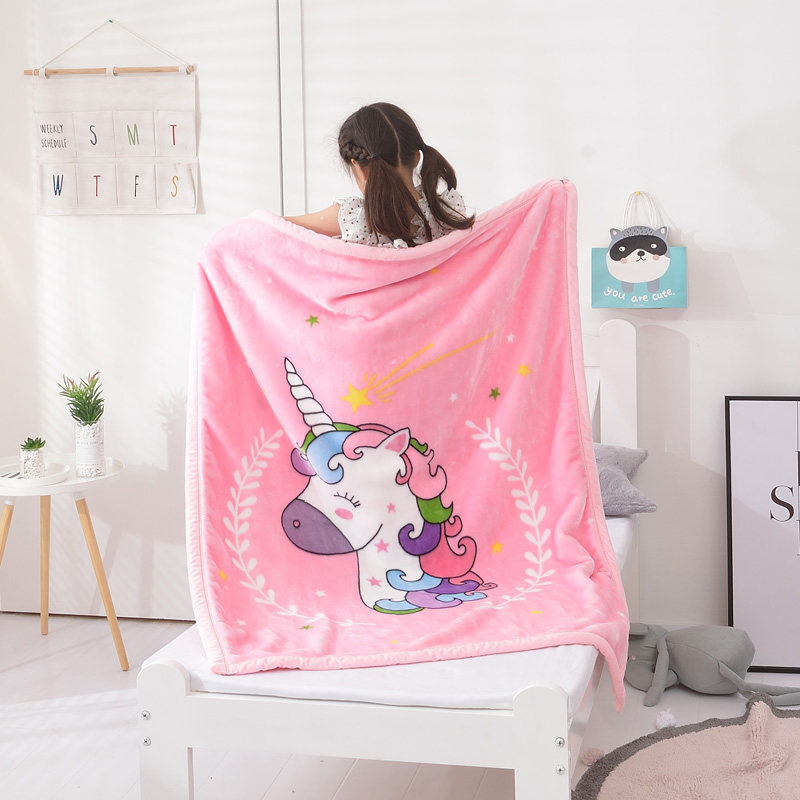 儿童毛毯秋冬季加厚盖毯卡通宝宝婴儿男女孩小被子幼儿园午睡毯子