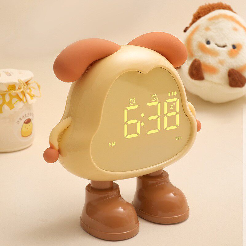 朵拉趣味闹钟氛围感床头时钟夜灯